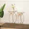 Glitzhome® Metal Tall Accent Table with Glass Top Set